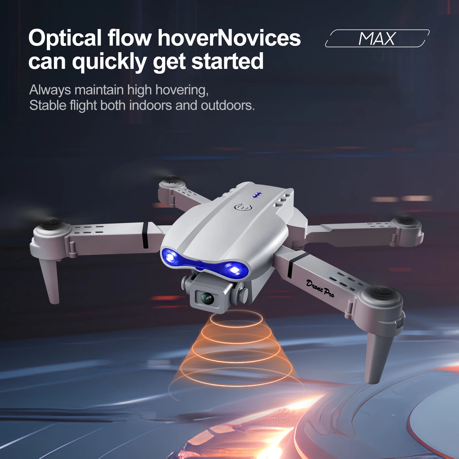 E88 Pro Foldable GPS Drone with 4K Dual Camera - 23 Min Flight, Optical Flow (360g)