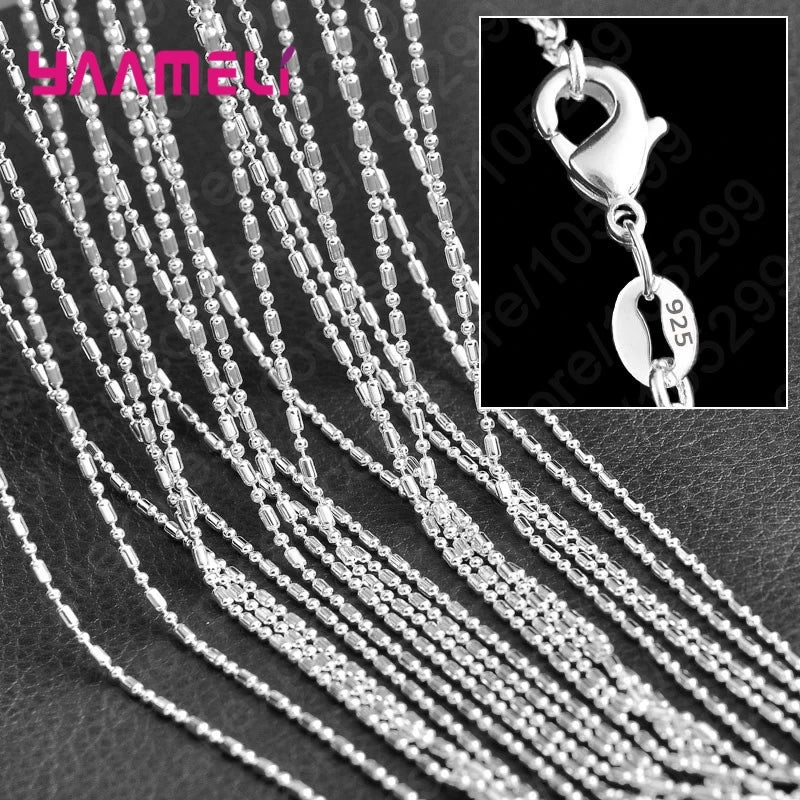 Sterling Silver Link Chain Necklace – Smooth Lobster Clasp Jewelry
