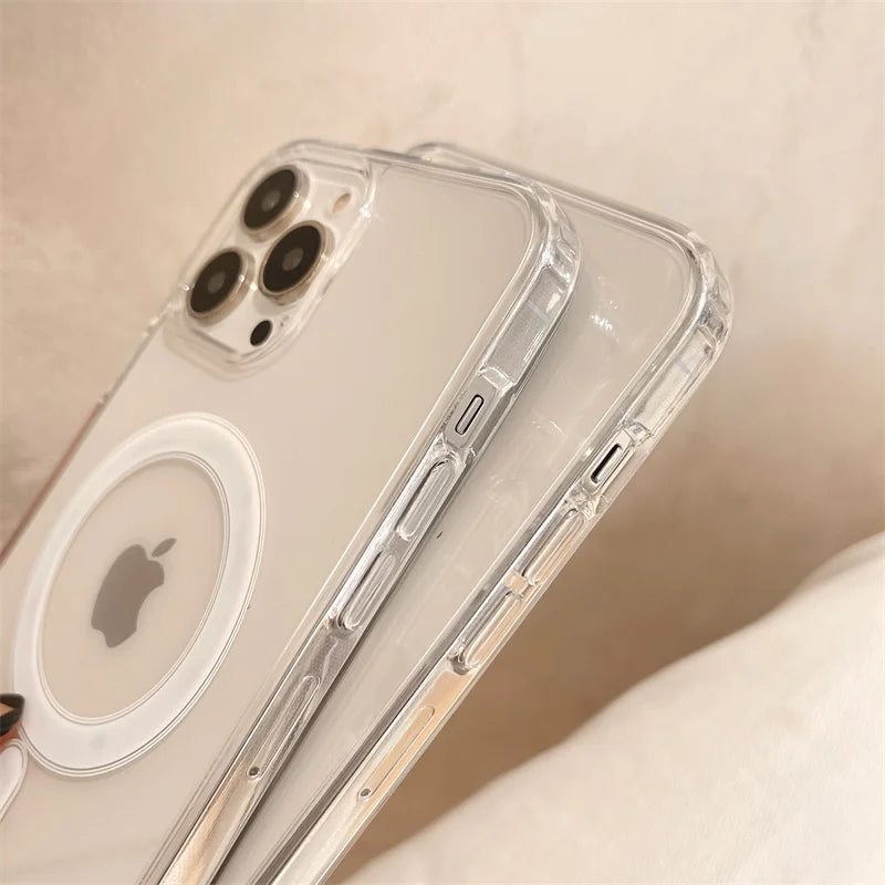 Clear MagSafe Magnetic Wireless Charging Case for iPhone 16, 15, 14, 13, 12, 11 Pro Max