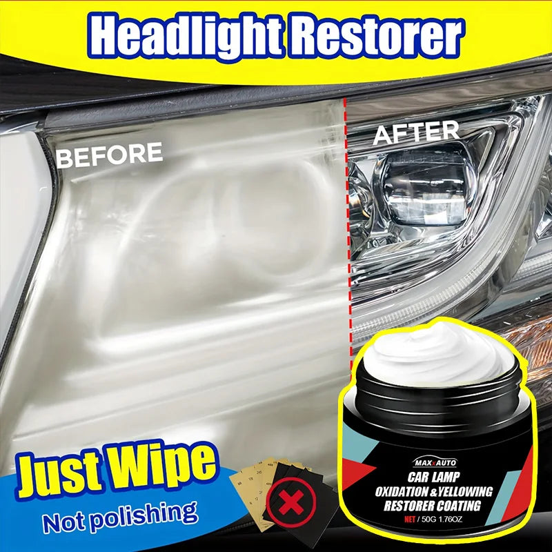 Car Headlight Restoration Kit – Remove Yellowing, Haze & Scratches Fast