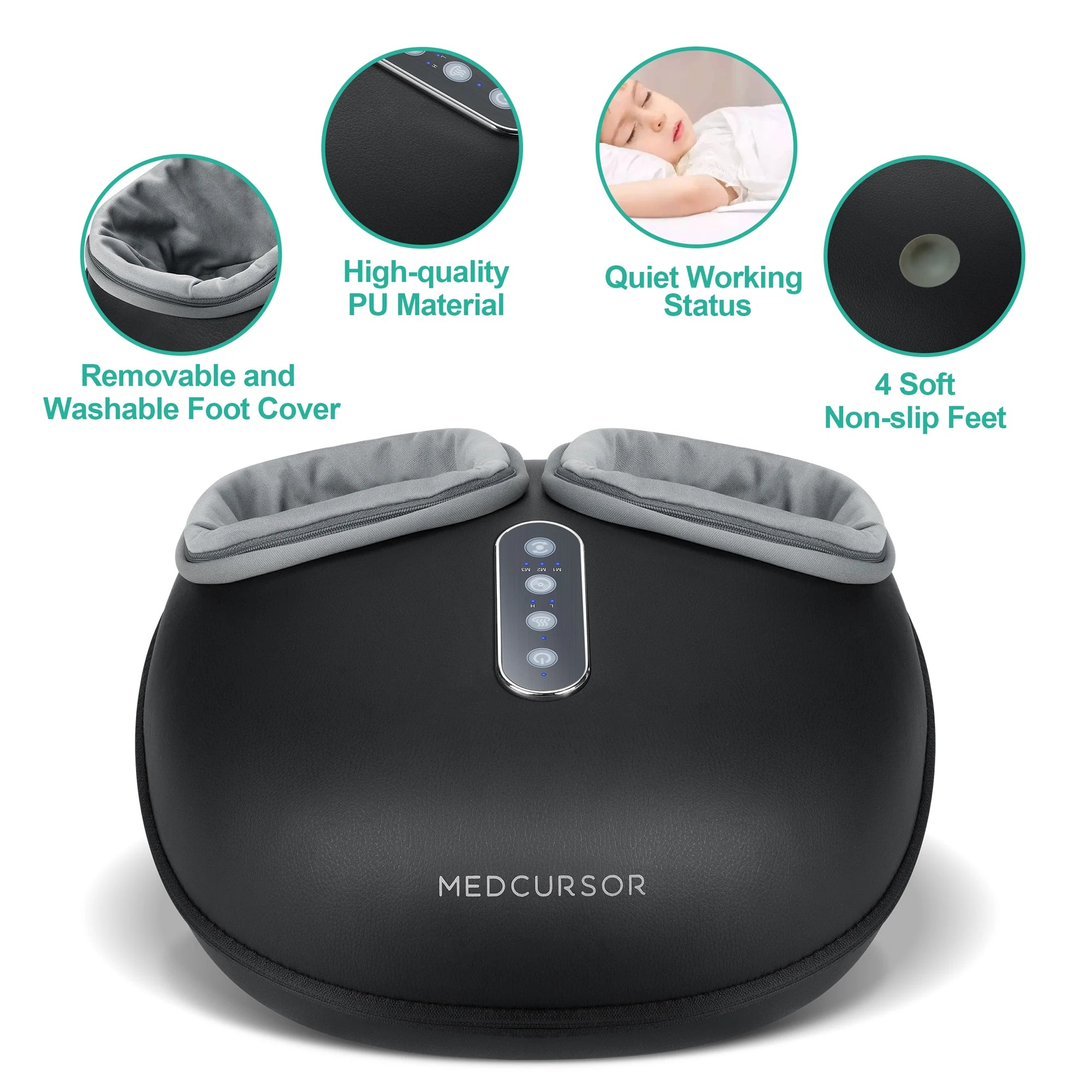 Shiatsu Foot Massager with Heat - Electric Deep Kneading Massage Machine for Pain Relief
