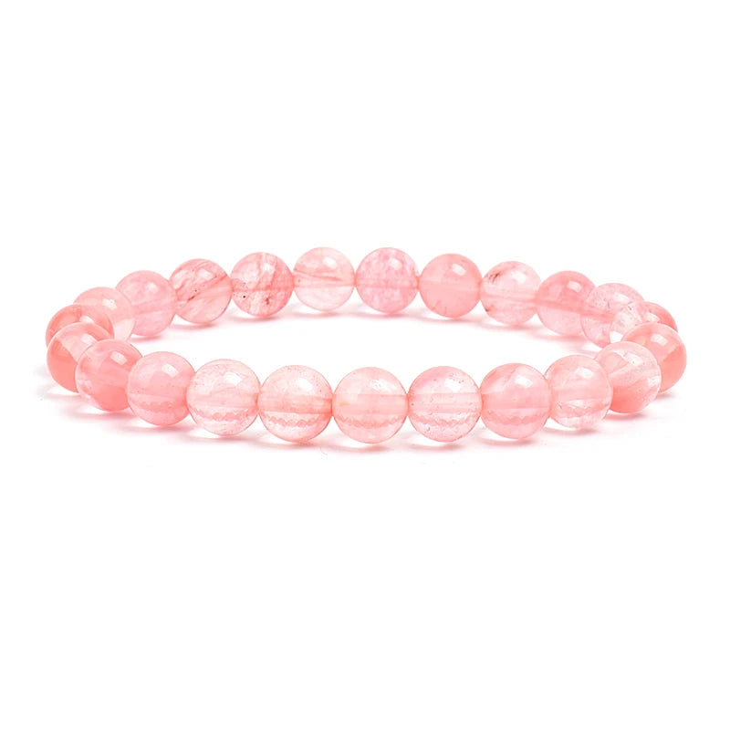 Natural Stone Beads Bracelet – Amethyst, Quartz, Jade & Agate Healing Bangle