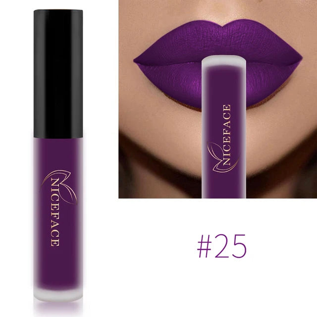 Waterproof Matte Liquid Lipstick - 25 Colors, Long-Lasting Lip Gloss