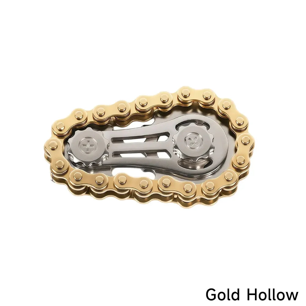 Metal Bike Chain Fidget Spinner – Anti-Stress Gyro Toy for Focus, Anxiety & Calm | CE Certified