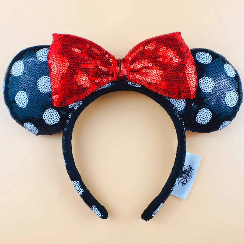 Disney Mickey Ears Headband – Minnie Sequin Party Hairband for Women & Girls