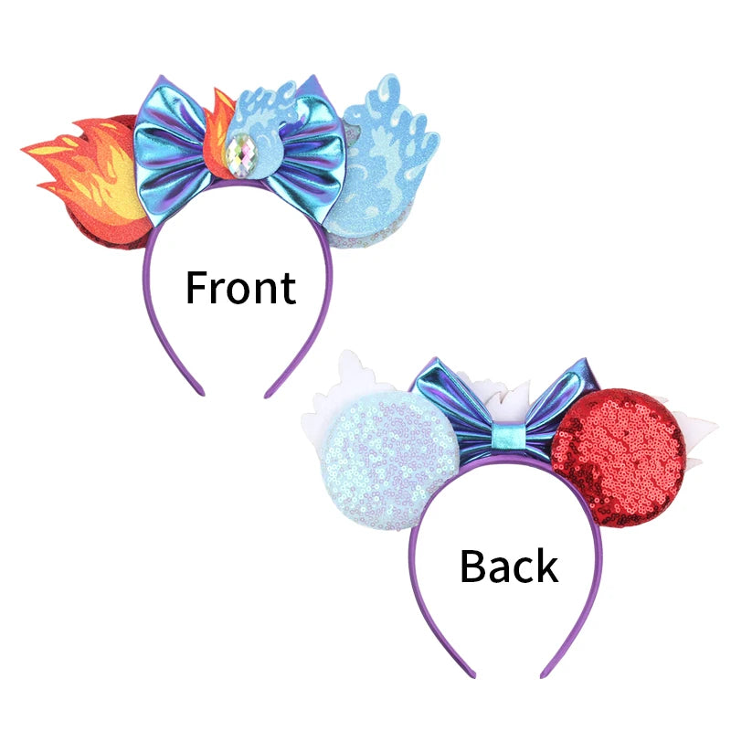 Disney Colorful Sequins Bow Headband – Rainbow Hair Accessory for Girls & Disney Fans
