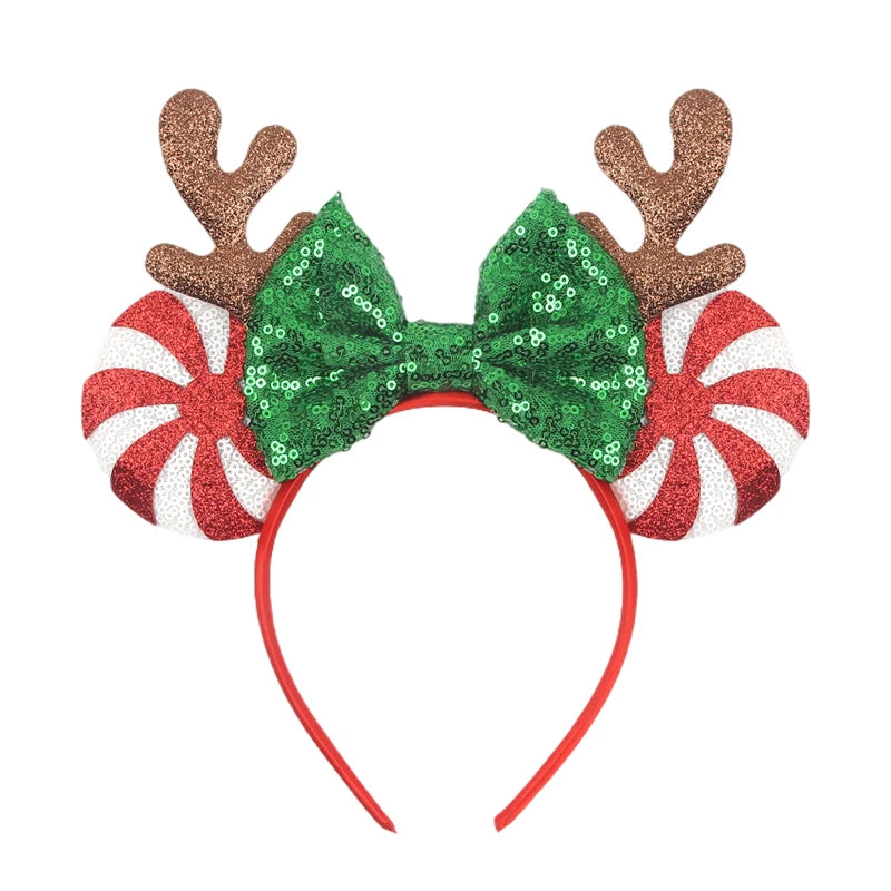 Disney Colorful Sequins Bow Headband – Rainbow Hair Accessory for Girls & Disney Fans