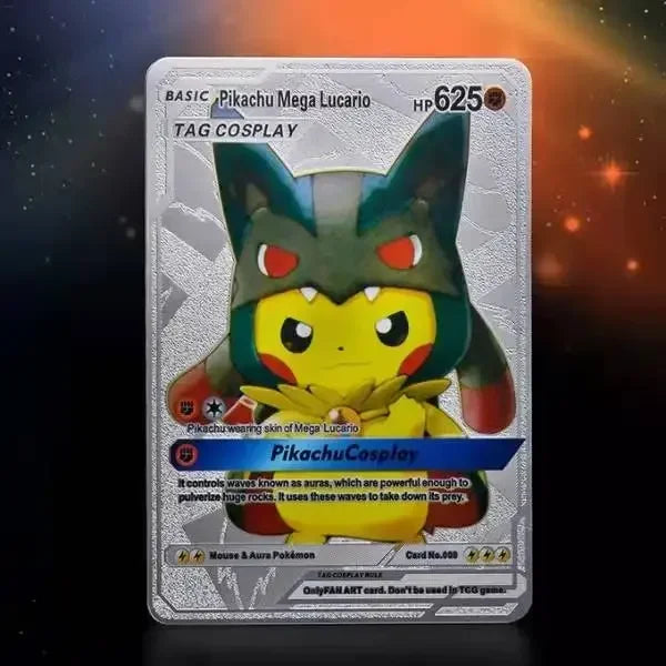 Spanish Pokemon Gold Metal Cards – Mewtwo, Pikachu GX & Charizard VMAX Set