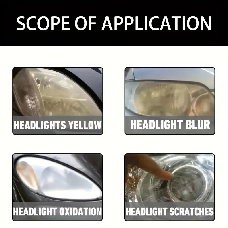 Car Headlight Restoration Kit – Remove Yellowing, Haze & Scratches Fast
