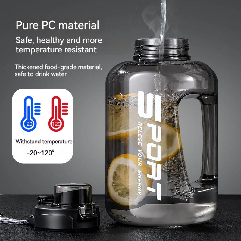 2L Large Capacity Water Bottle with Straw Lid - BPA Free Sports Gym Bottle for Camping & Travel