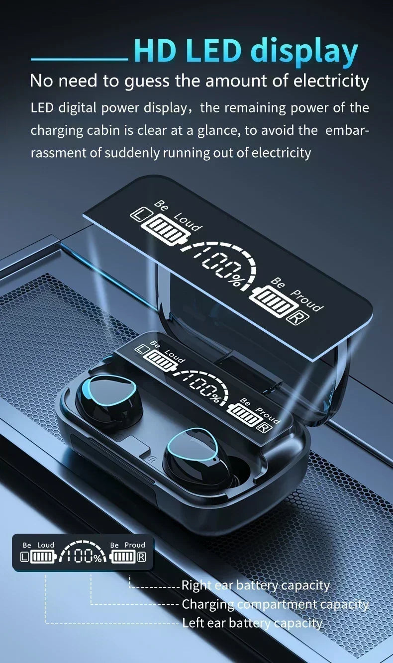 M10 Wireless Earbuds – Waterproof Bluetooth Sport Earphones with Noise Cancelling