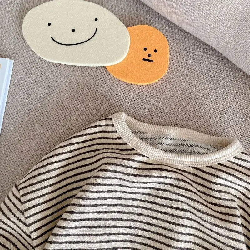 Kids Striped Long Sleeve T-Shirt - Unisex Cotton Top for Boys & Girls (Ages 2-6)