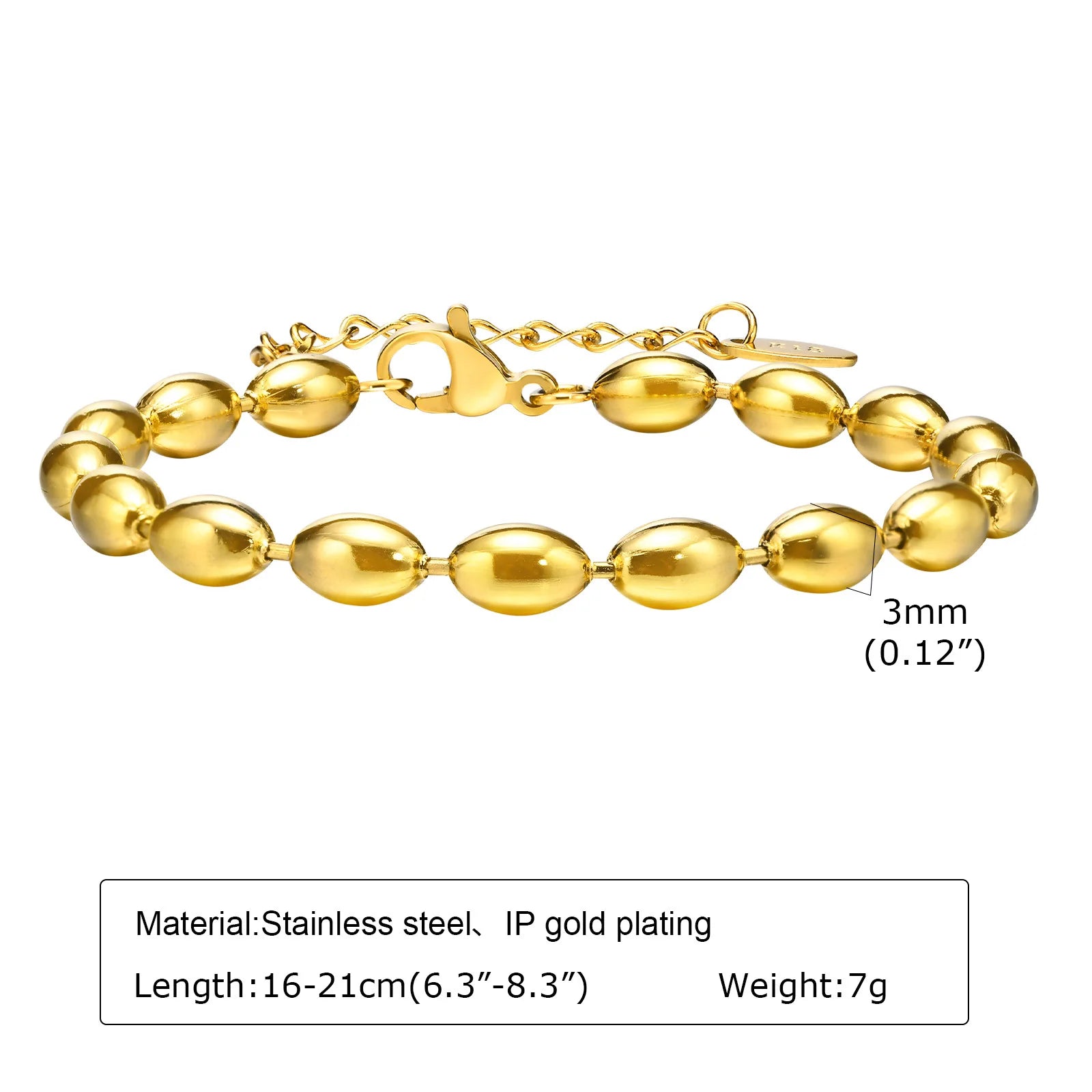 Chunky Stainless Steel Link Chain Bracelet – Gold Plated Layering Jewelry