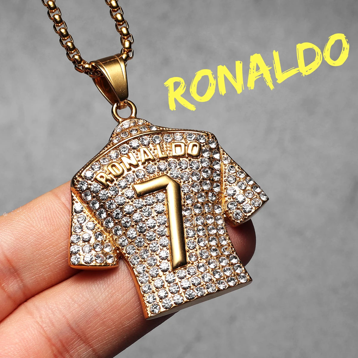 Football Star Pendant Necklace Stainless Steel