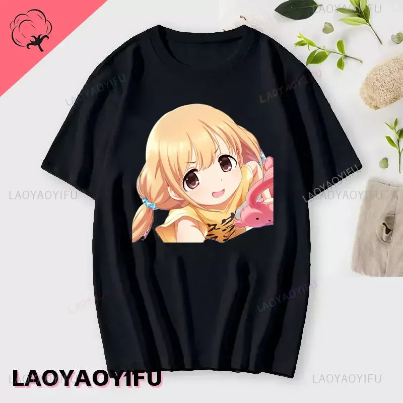 If You Work You Lose” Anzu Futaba Anime T-Shirt – Kawaii Cotton Tee 2024