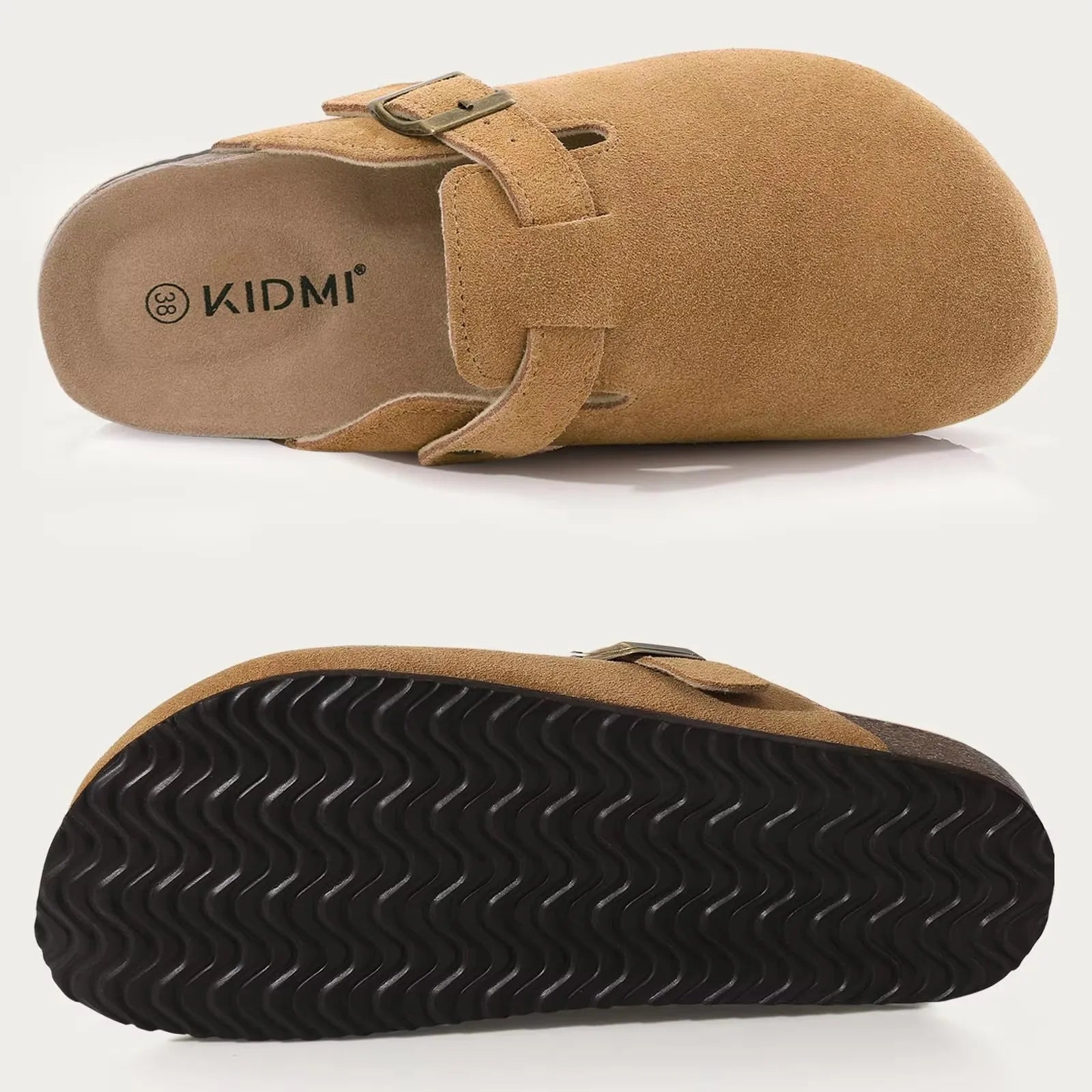 Asgard Women’s Leather Clogs – Soft Cork Mules with Adjustable Strap