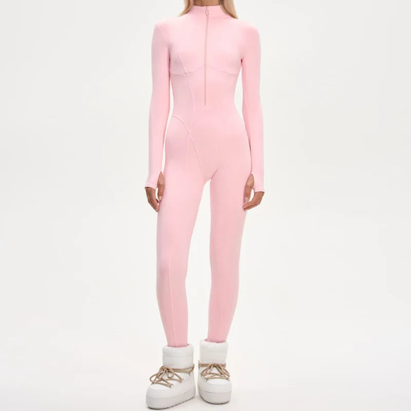 Pink Windproof Skiwear 2-Piece Set – Winter Tracksuit