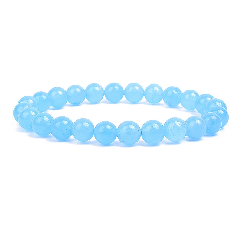 Natural Stone Beads Bracelet – Amethyst, Quartz, Jade & Agate Healing Bangle