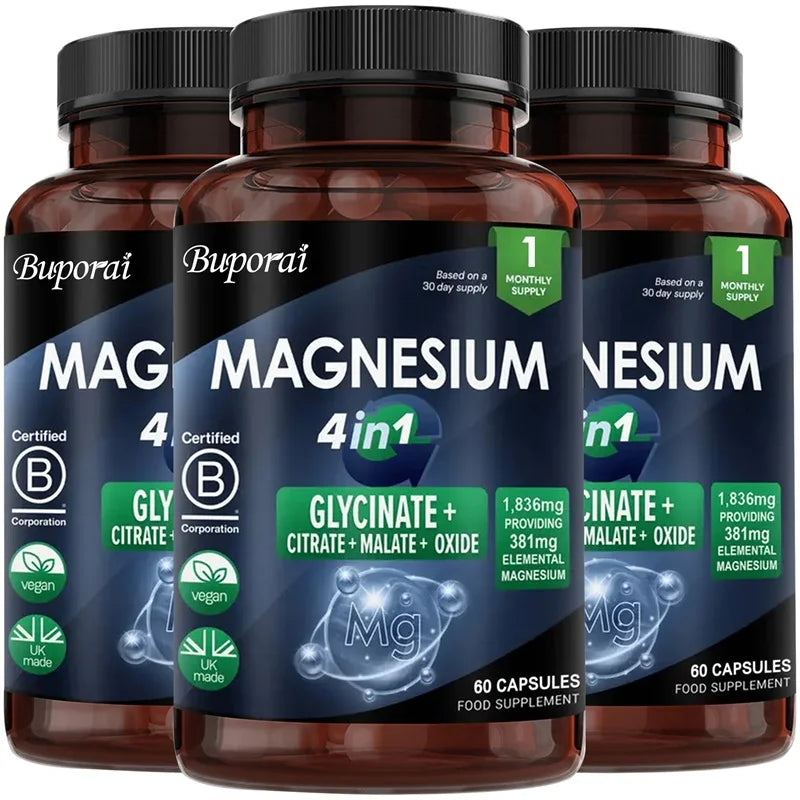 Magnesium 4-in-1 Complex Bundle - Sleep, Muscle & Immune Support (3 Bottles)