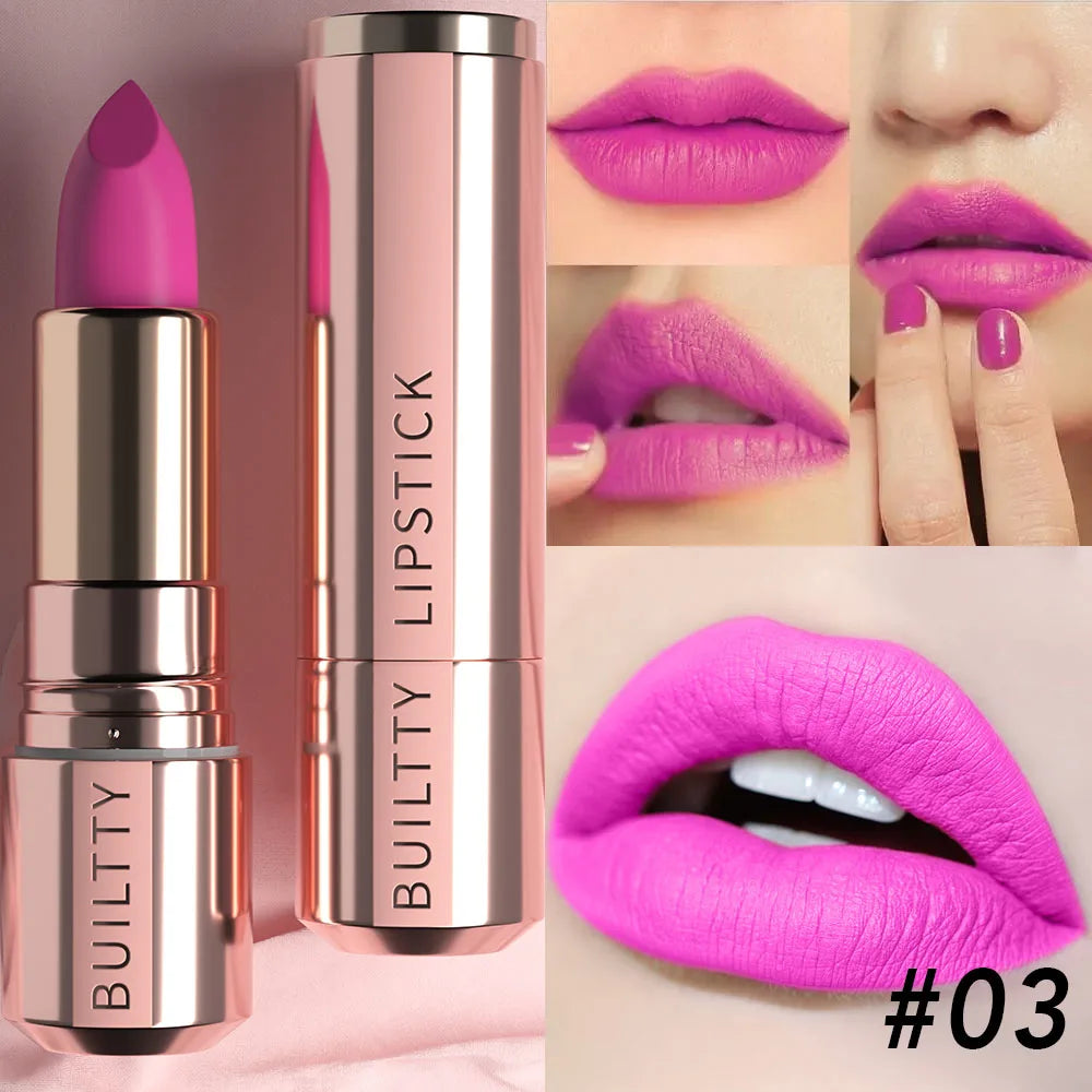 Matte Nude Lipstick - Smooth Velvety Long-Lasting, Non-Transfer Lip Stick