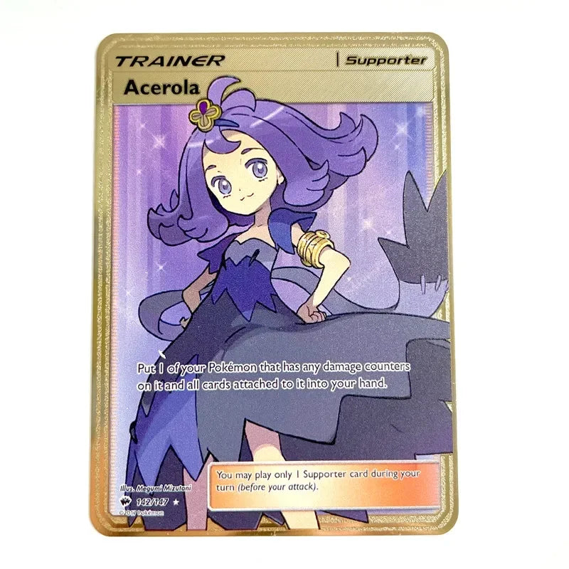 Spanish Pokemon Gold Metal Cards – Mewtwo, Pikachu GX & Charizard VMAX Set