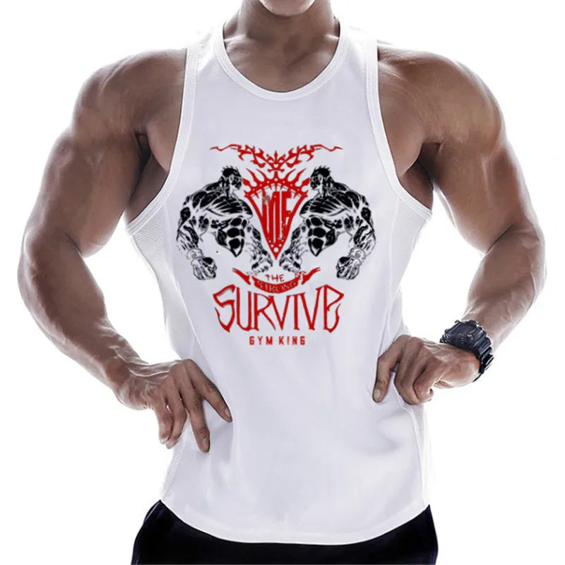 Men's Bodybuilding Tank Top - Cotton Muscle Shirt for Gym, Workout & Fitness