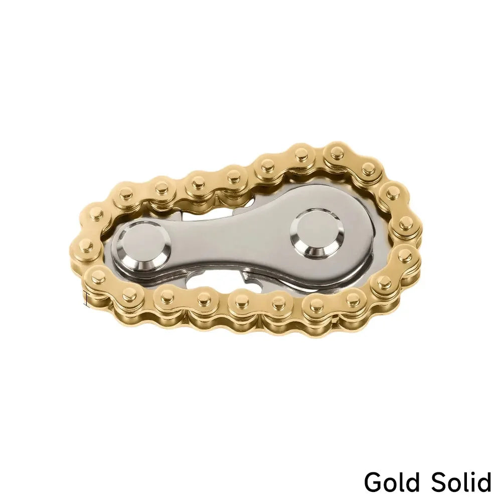Metal Bike Chain Fidget Spinner – Anti-Stress Gyro Toy for Focus, Anxiety & Calm | CE Certified