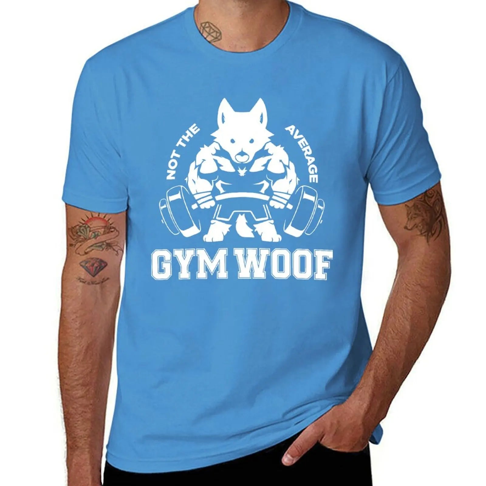 Men's "Gym Woof" Graphic Workout T-Shirt - Cotton Casual Tee