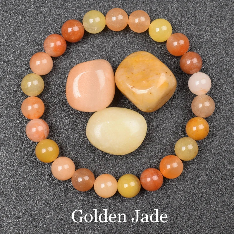 Golden Obsidian Beads Bracelet – Natural Energy Stone Jewelry for Protection & Strength