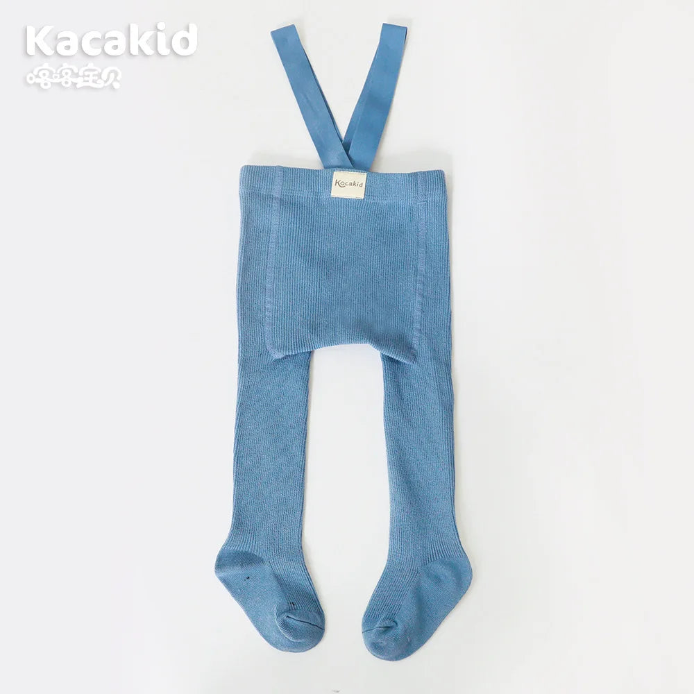 Christmas Baby Knit Suspender Tights 0-24M Infant Toddler High Waist Leggings