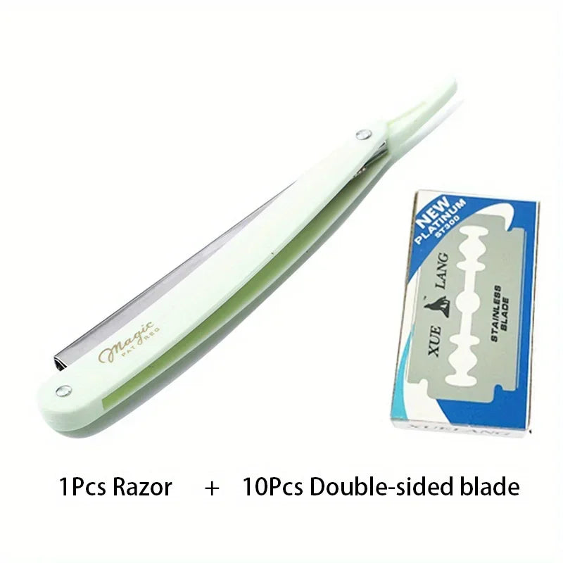 Classic Safety Razor for Men - Vintage Barbershop Style with 10 Stainless Steel Blades