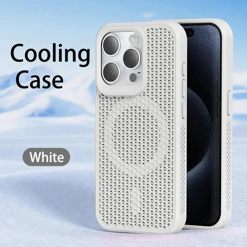 Cooling iPhone Case – Heat Dissipation Breathable Hard Cover with MagSafe for iPhone 17, 16, 15, 14, 13, 12, 11