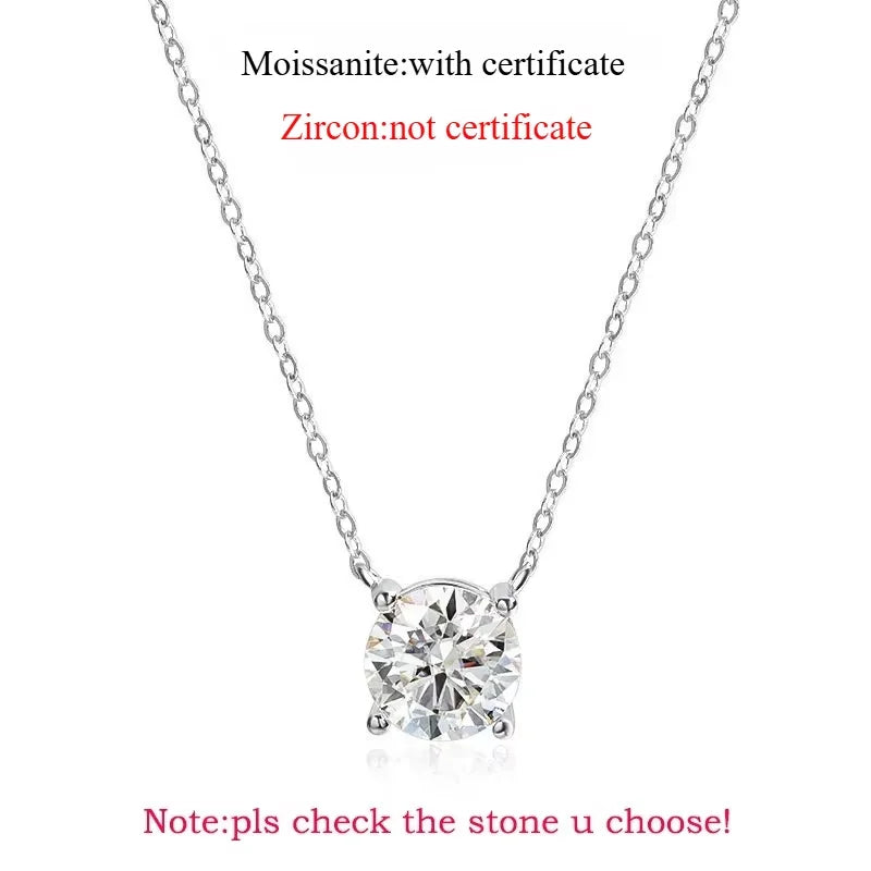 Rose Gold Moissanite Necklace – Sparkling Pendant for Women