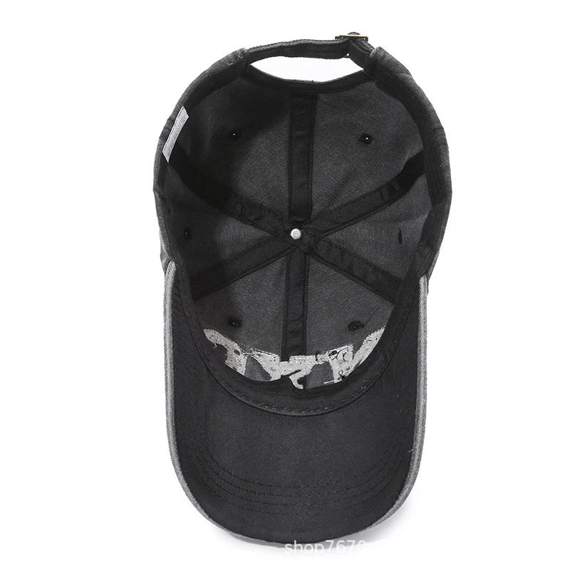 Vintage NYC Letter Baseball Cap - Washed Cotton Snapback Hat for Men & Women