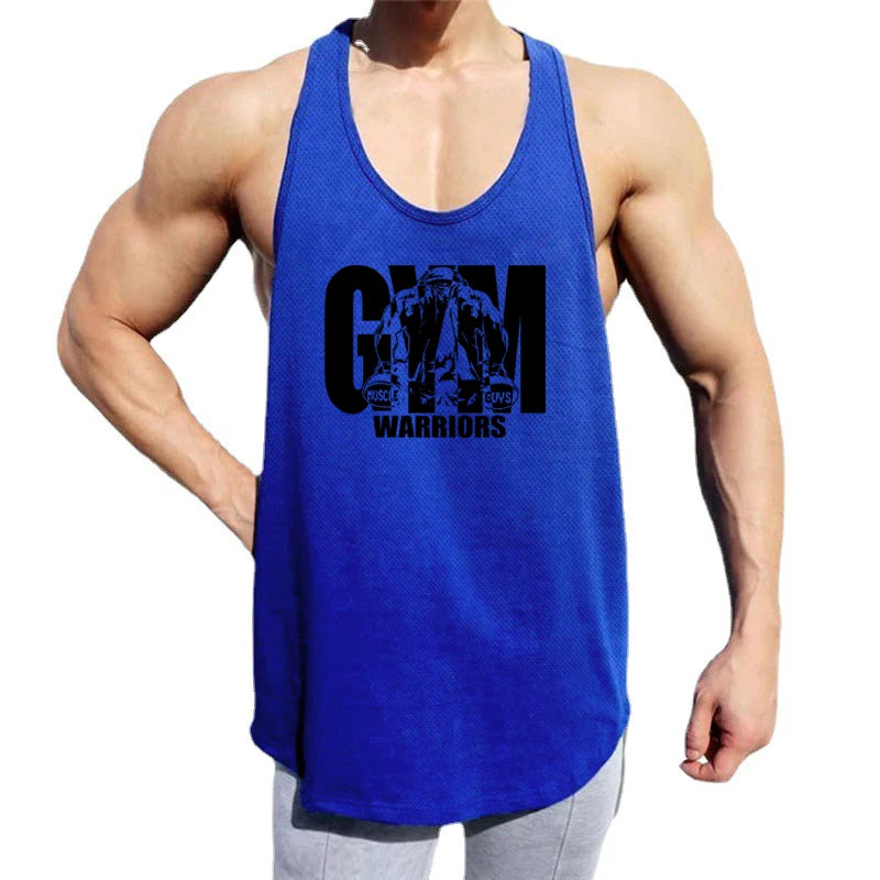 Men's Gym Tank Top - Breathable Mesh Stringer Vest for Bodybuilding & Workout
