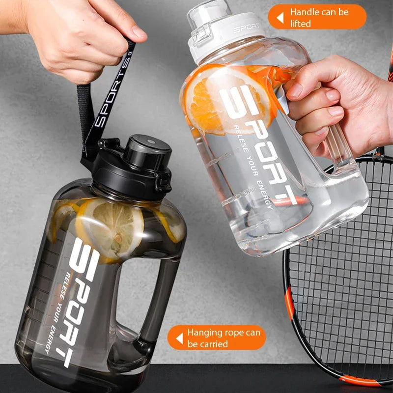 1.2L Large Capacity Sports Water Bottle - Portable Fitness Gym Bottle with Handle