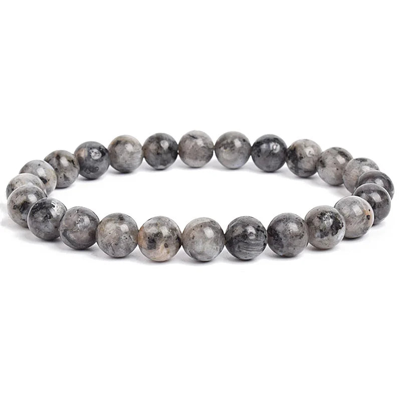 Natural Stone Beads Bracelet – Amethyst, Quartz, Jade & Agate Healing Bangle