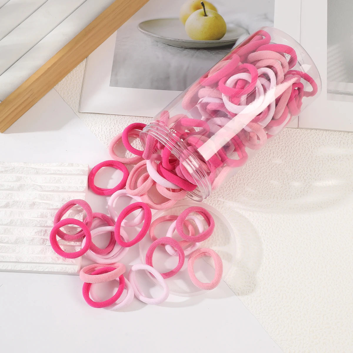 Colorful Elastic Hair Rope – Ponytail Scrunchie Set for Girls | Outdoor & Casual Wear