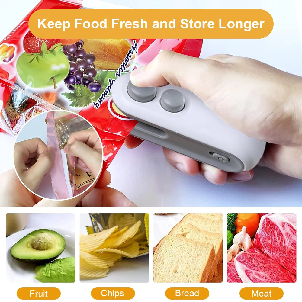 Mini Heat Bag Sealing Machine - Handheld Food Sealer for Plastic Bags