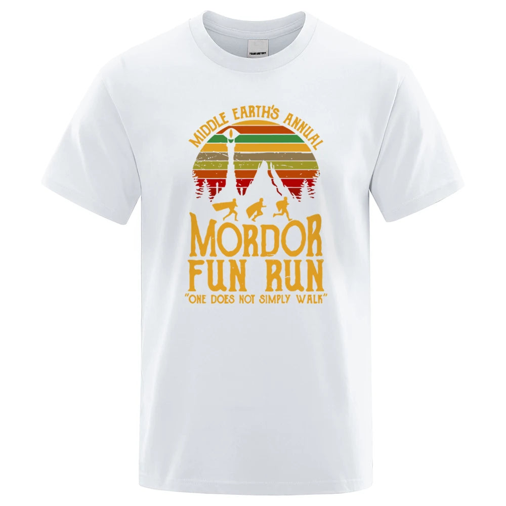 Middle Earth Mordor Fun Run T-Shirt – Summer Cotton Loose Hip Hop Tee
