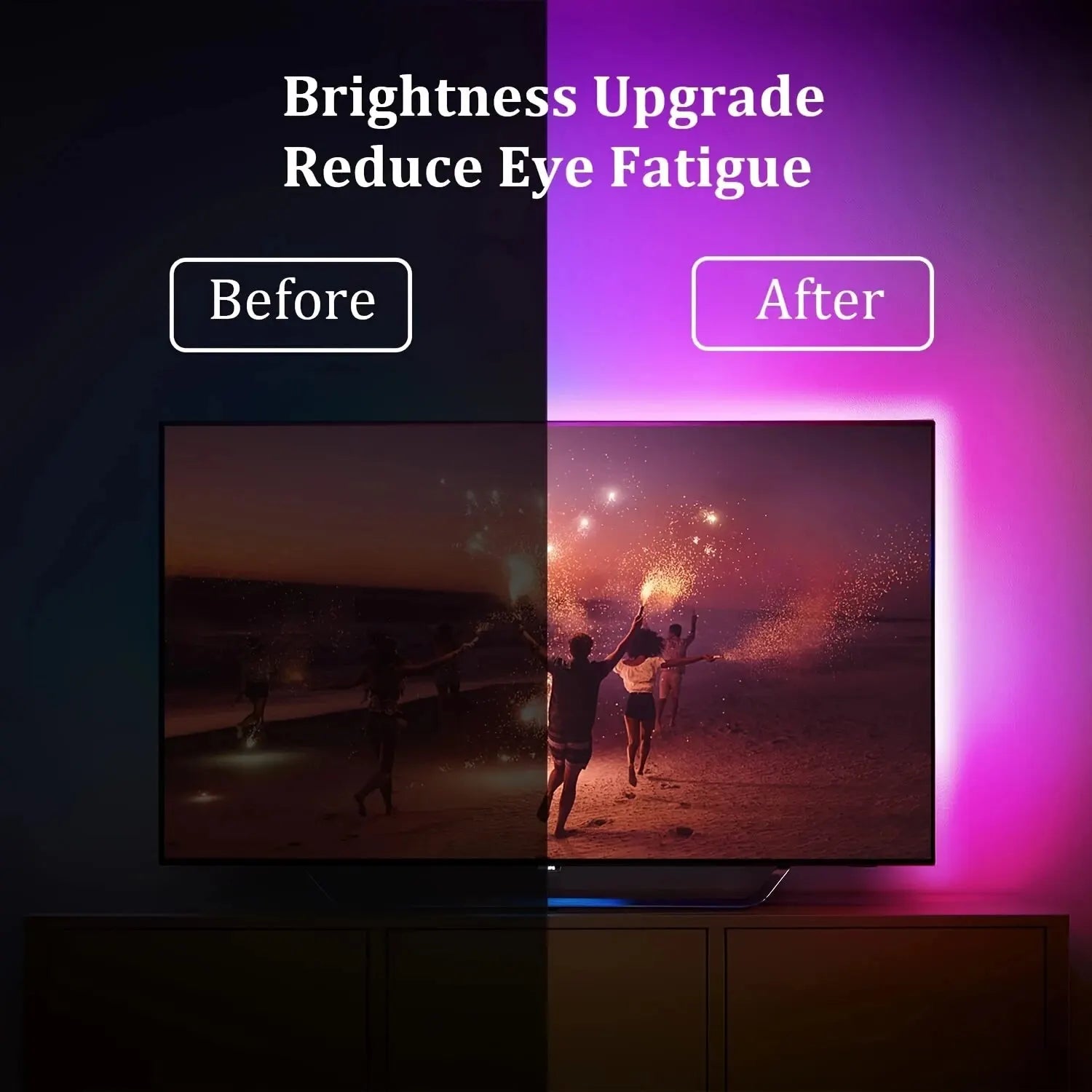 USB LED Strip Lights for TV - 5V Backlight Tape with 3-Key Remote Control