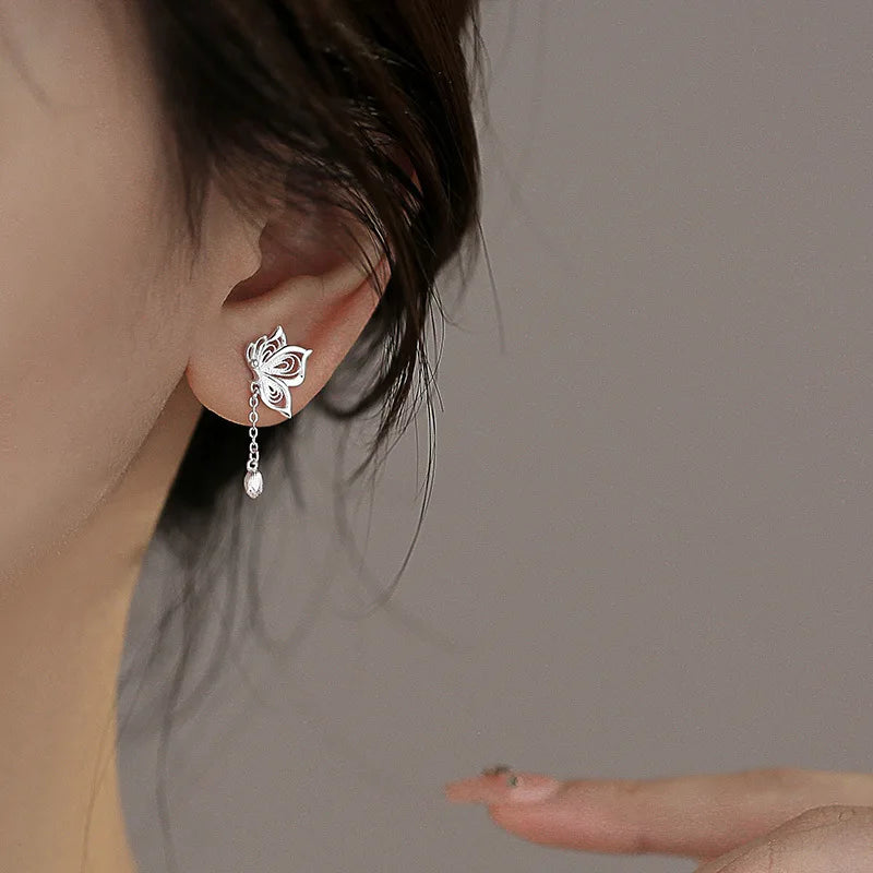 Sterling Silver Butterfly Stud Earrings – Luxury Hypoallergenic Jewelry