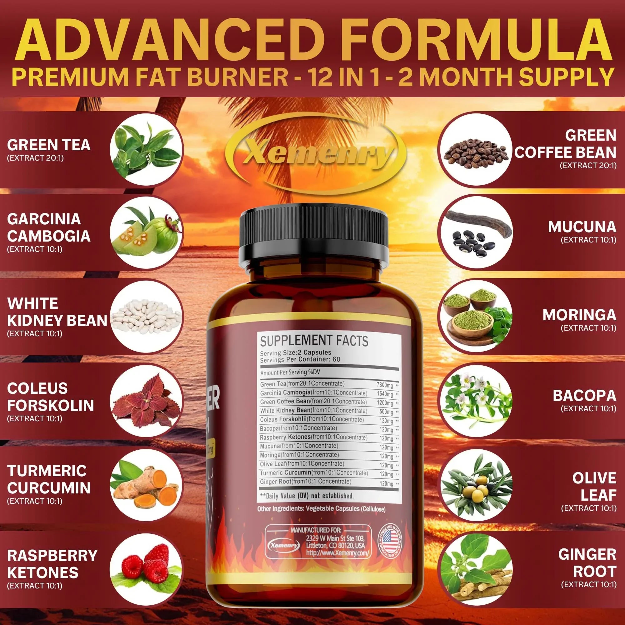 Green Tea Extract Capsules - Natural Fat Burner, Metabolism Booster & Antioxidant