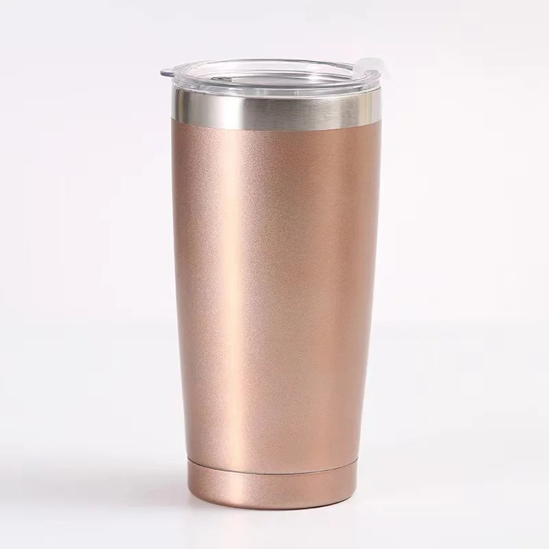 20oz stainless steel car cup, double-layer stainless steel thermos cup, portable car ice-cold cup