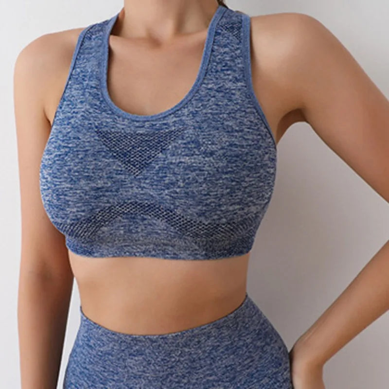 Women's Seamless Yoga Set - Sports Bra & Shorts Workout Set (2-Piece Gym Fitness Outfit)