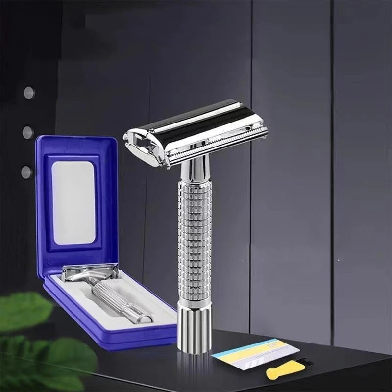 Professional Folding Straight Razor - Stainless Steel Barber Shaver with 10 Blades