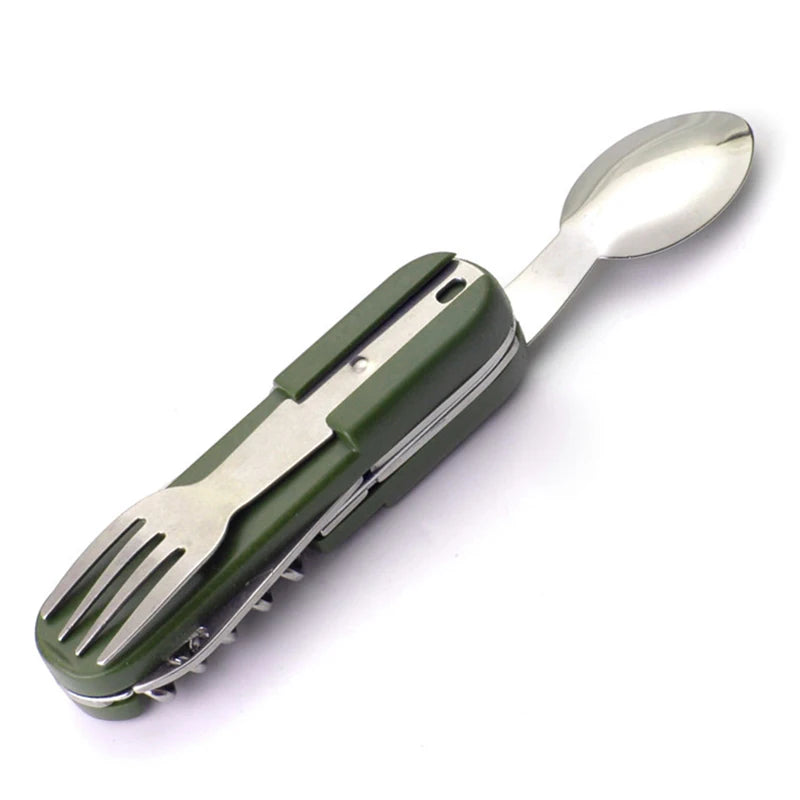 Multifunctional folding tableware Fork Spoon Knife Picnic Camping gadgets survival outdoor multitool camp cutlery combinatio
