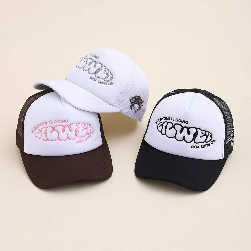Breathable Trucker Cap - Adjustable Snapback Baseball Hat with Sun Protection for Hip-Hop Style