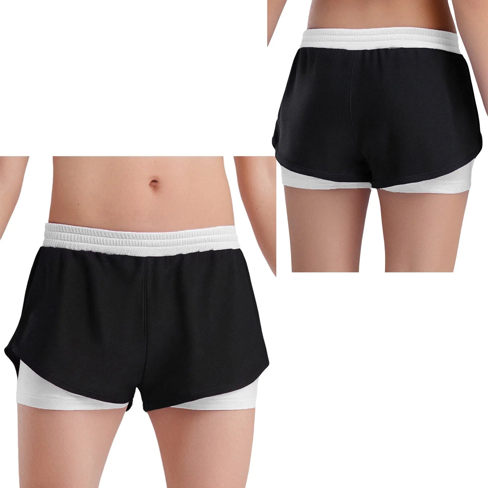 Girls Athletic Shorts - Double-Layer Sports Shorts for Yoga, Running & Workout (Ages 4-14)