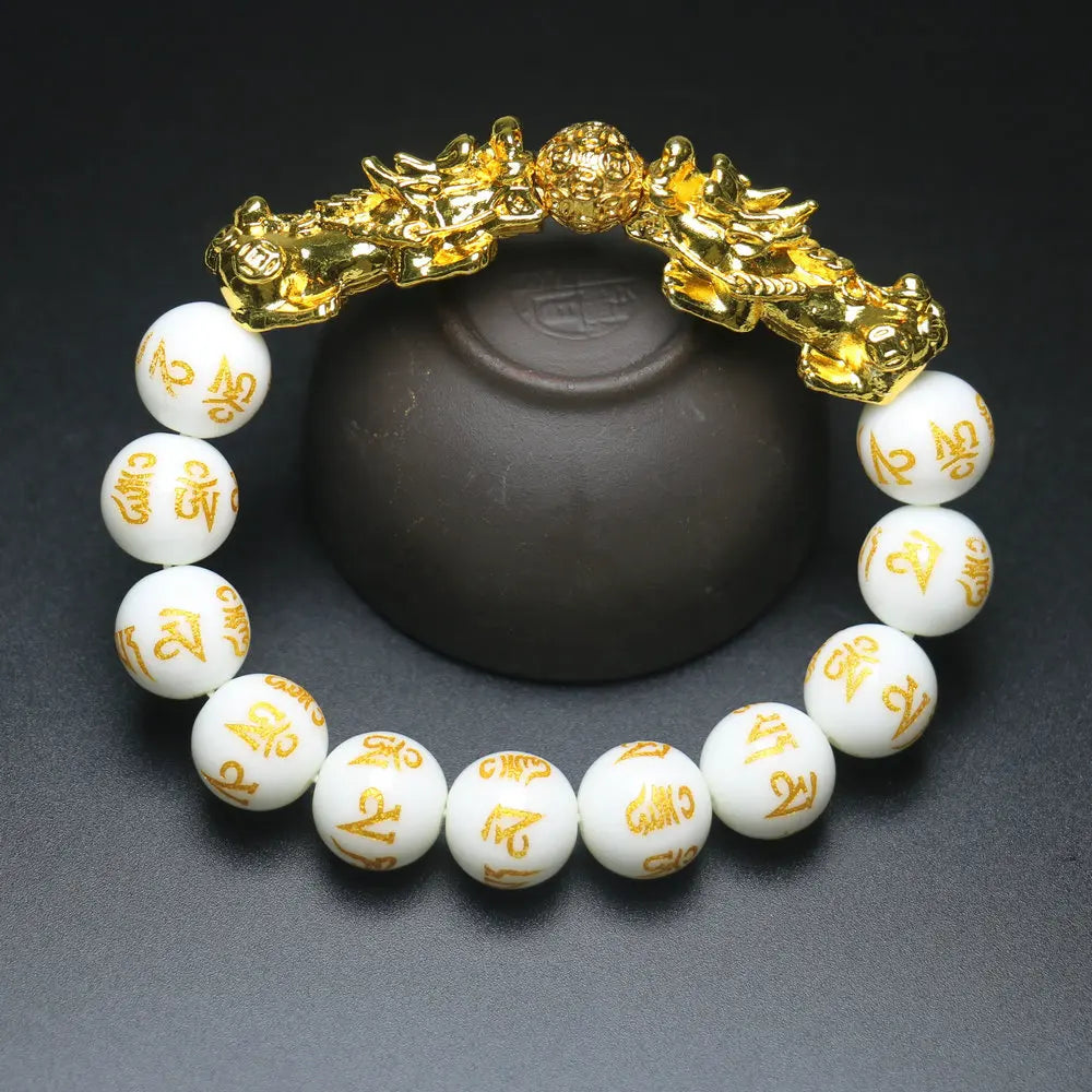 Feng Shui Wealth Pixiu Bracelet Men Women Black Obsidian Beads Chakra Meditation Yoga Bracelet Change Color Pi Xiu Jewelry Gift